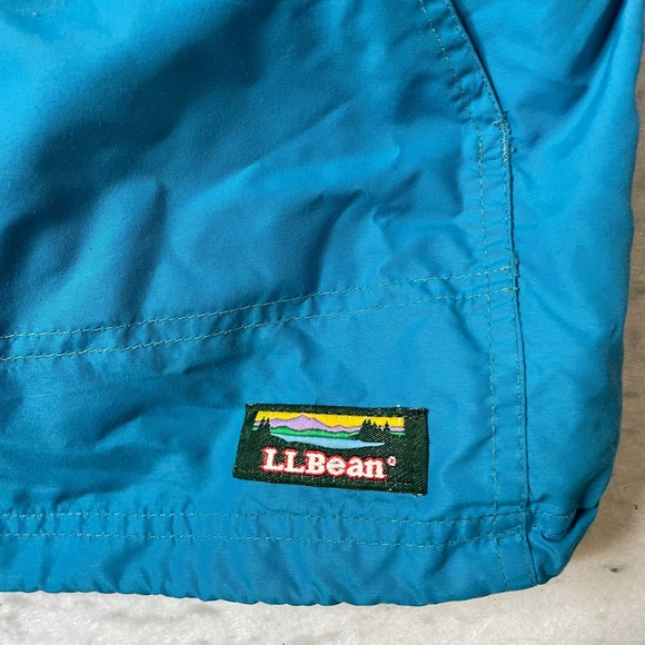 Vintage LL Bean Womens Medium Anorak Windbreaker Jacket Blue Teal Half Zip USA - Picture 3 of 9